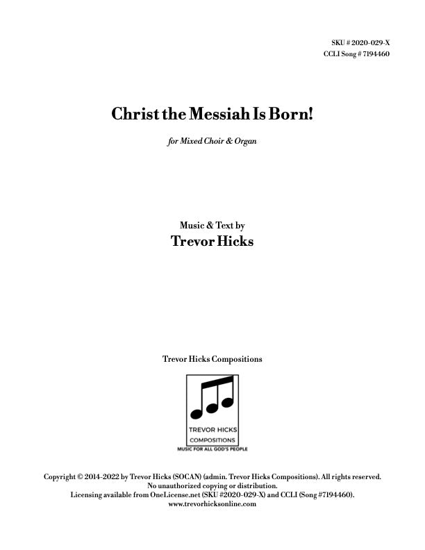 Christ the Messiah is Born!