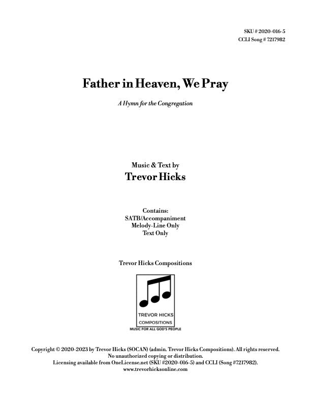 Father in Heaven, We Pray