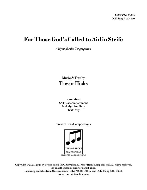 For Those God's Called to Aid in Strife