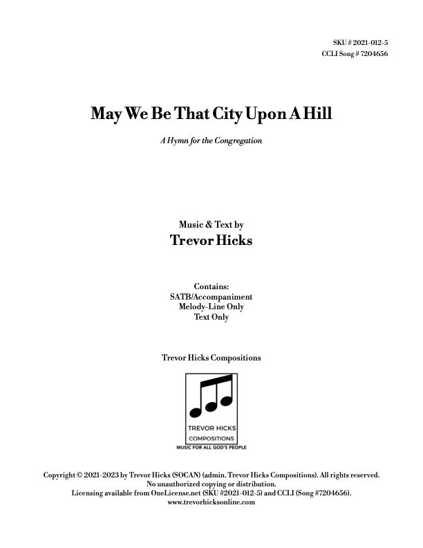 May We Be That City Upon a Hill