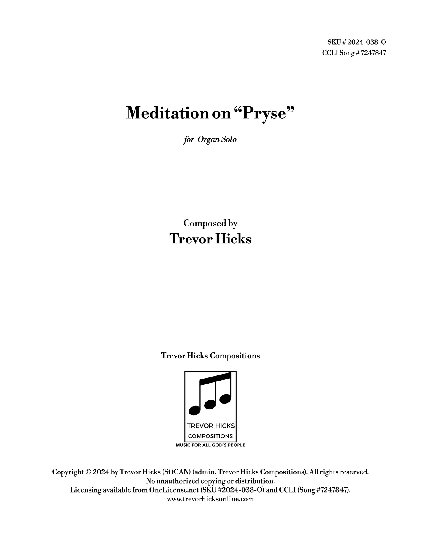 Meditation on "Pryse"