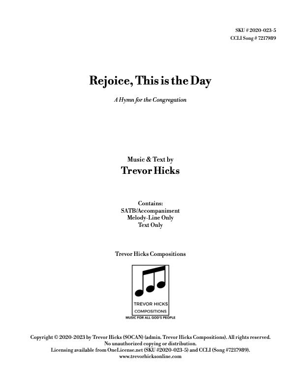 Rejoice, This is the Day