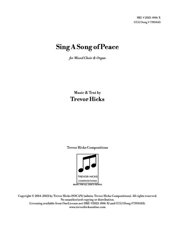 Sing A Song of Peace